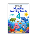 Adventure Pages Month 4: Ocean Creatures | Ocean Animal Activities for Preschoolers | Printable Toddler Worksheets | EYLF Learning Bundle | Ages 3–5
