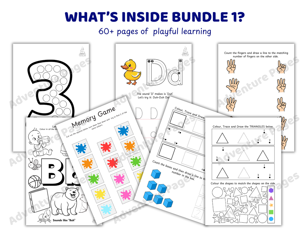 Adventure Pages Month 1: Farm Animals | Preschool Learning Activities | Printable Toddler Worksheets | Ages 3–5