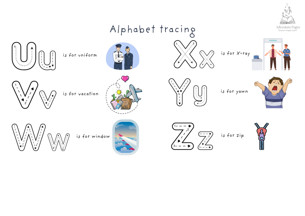 Plane Trip Activity Pages